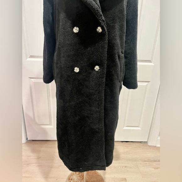 G by Giuliana Black Label Plus Size Women's Double-Breasted Teddy Coat 1X - Picture 5 of 9